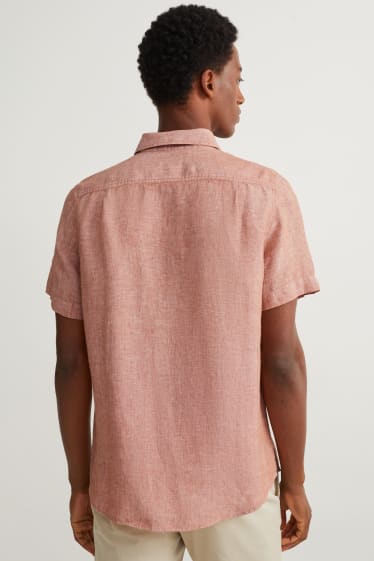 Uomo - Camicia in lino - regular fit - Kent - arancio scuro