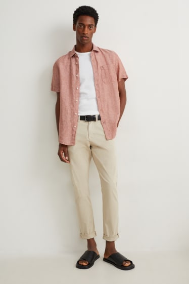 Uomo - Camicia in lino - regular fit - Kent - arancio scuro