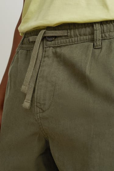 Home - Chino - tapered fit - mescla de lli - verd fosc