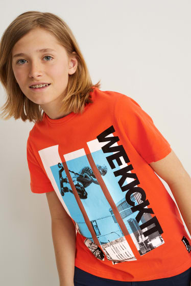 Kids Boys - Multipack 2er - Kurzarmshirt - weiss / orange