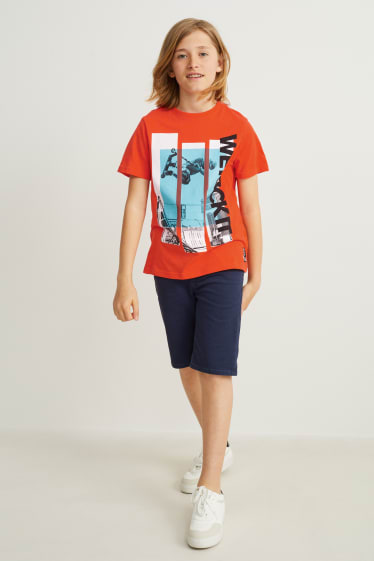 Garçons - Lot de 2 - T-shirts - blanc / orange