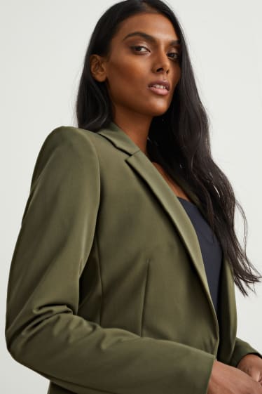 Damen - Business-Blazer - tailliert - dunkelgrün