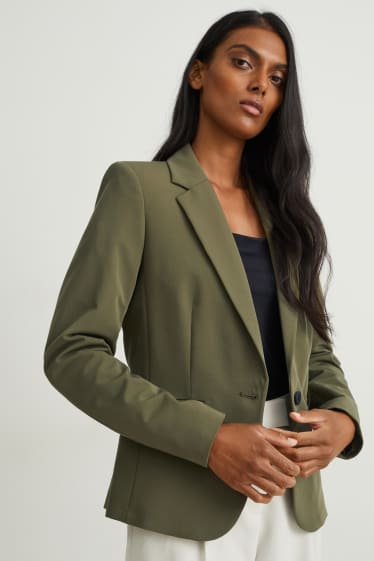 Damen - Business-Blazer - tailliert - dunkelgrün
