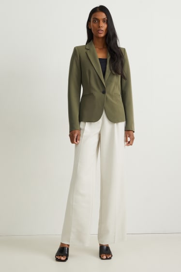 Damen - Business-Blazer - tailliert - dunkelgrün