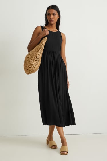 Women - Basic fit & flare dress - black