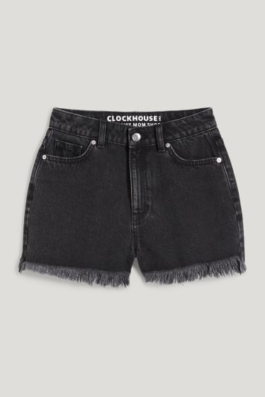 Clockhouse Girls - CLOCKHOUSE - Jeans-Shorts - High Waist - jeans-dunkelgrau