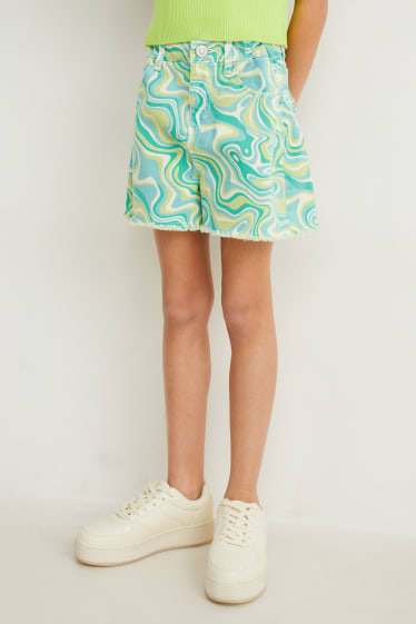 Kids Girls - Shorts - met patroon - lichtgroen