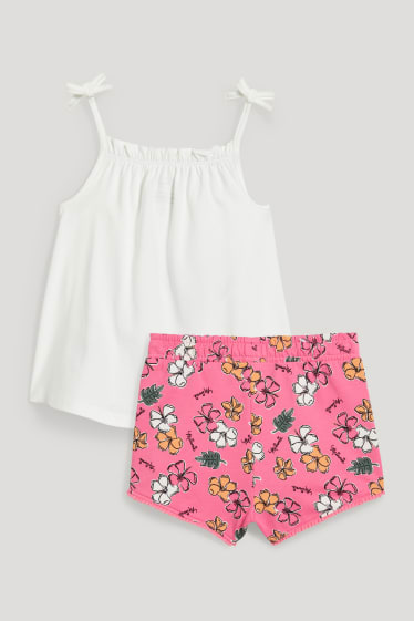 Toddler Girls - Minnie Mouse - set - topje en shorts - 2-delig - crème wit