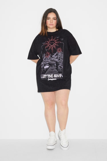 Dona XL - CLOCKHOUSE - vestit de samarreta de màniga curta - negre