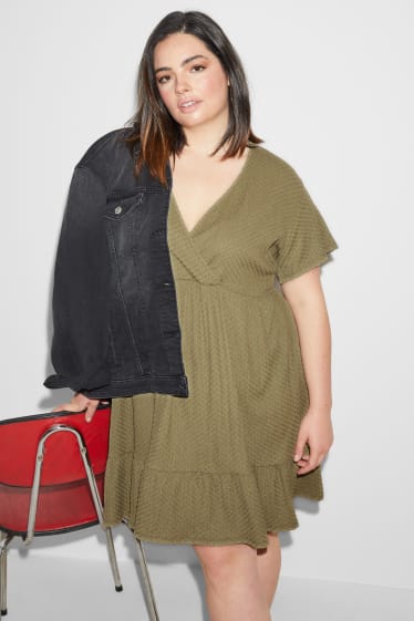 Damen XL - CLOCKHOUSE - Wickelkleid - hellgrün