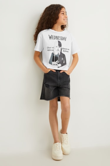 Bambine: - Mercoledì - t-shirt - bianco