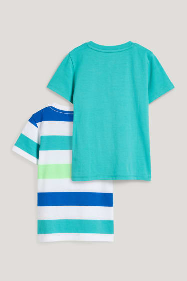 Exclusief online - Set van 2 - T-shirt - turquoise