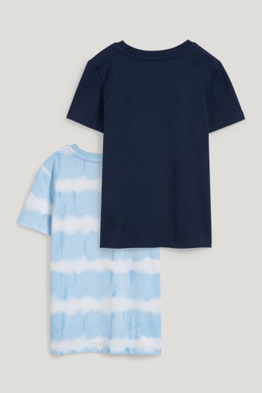 Exclusief online - Set van 2 - T-shirt - donkerblauw