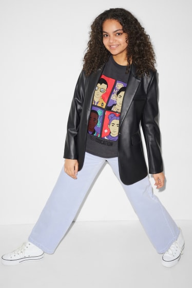 Exclu web - CLOCKHOUSE - T-shirt - Netflix - Sex Education - gris foncé