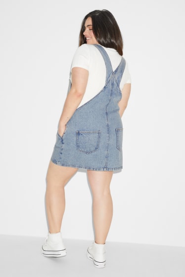 Femei XL - CLOCKHOUSE - rochie-salopetă din denim - denim-albastru deschis