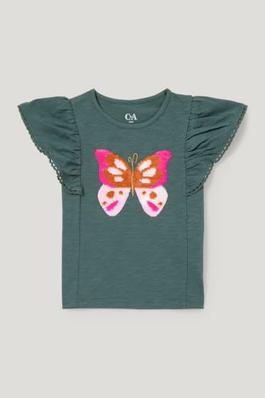 Toddler Girls - Kurzarmshirt - Glanz-Effekt - dunkelgrün