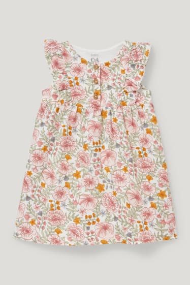 Bébé filles - Robe pour bébé - à fleurs - blanc crème