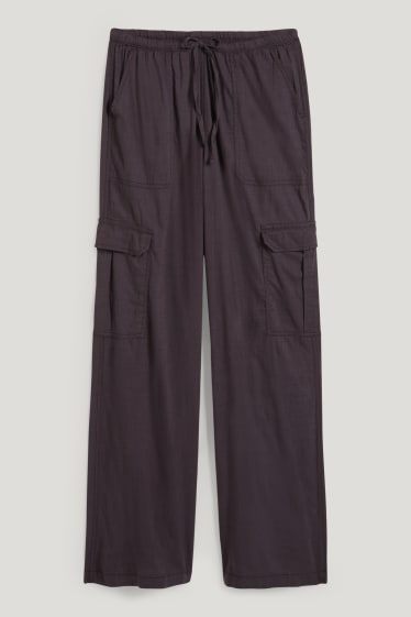 Clockhouse Girls - CLOCKHOUSE - pantaloni cargo - vita media - relaxed fit - grigio scuro