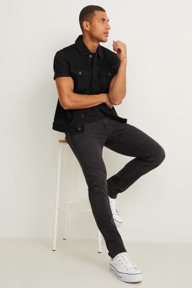 Herren - Jeansweste - jeans-dunkelgrau