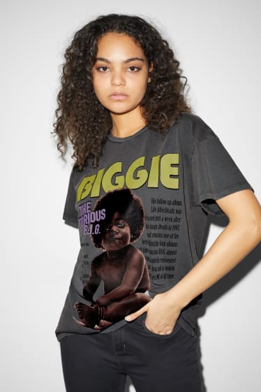 Clockhouse femme - CLOCKHOUSE - T-shirt - The Notorious B.I.G. - gris