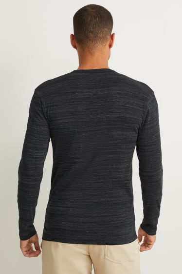 Herren - Langarmshirt - dunkelgrau