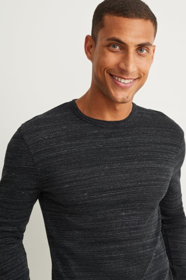 Herren - Langarmshirt - dunkelgrau