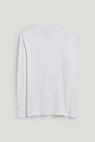 Heren - Longsleeve - wit