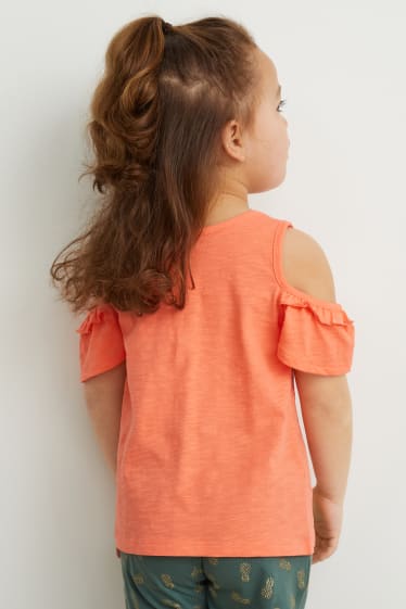 Toddler Girls - Set - Kurzarmshirt und Scrunchie - 2 teilig - orange