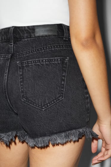 Clockhouse Girls - CLOCKHOUSE - Jeans-Shorts - High Waist - jeans-dunkelgrau