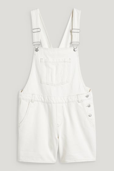 Clockhouse Girls - CLOCKHOUSE - pantaloni scurți-salopetă denim - bej deschis