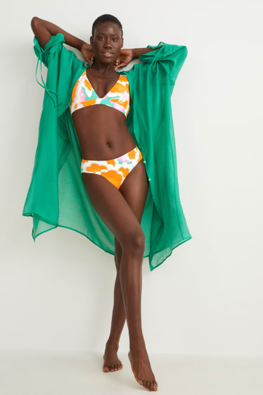 Femmes - Bas de bikini - mid waist - LYCRA® XTRA LIFE™ - à rayures - orange