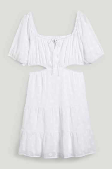 Clockhouse femme - CLOCKHOUSE - robe fit & flare - blanc