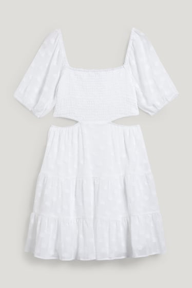 Clockhouse femme - CLOCKHOUSE - robe fit & flare - blanc