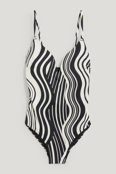 Dona - Banyador - enconxat - LYCRA® XTRA LIFE™ - estampat - negre