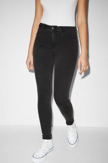 Clockhouse femme - CLOCKHOUSE - super skinny jean - high waist - jean gris foncé