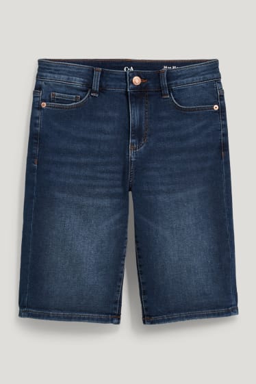 Dámské - Džínové bermudy - mid waist - jog denim - LYCRA® - džíny - modré