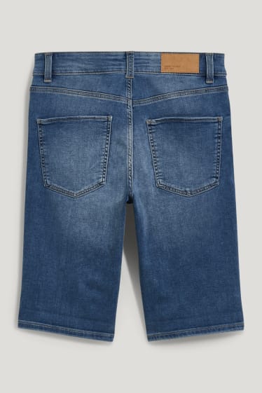 Dámské - Džínové bermudy - mid waist - jog denim - LYCRA® - džíny - modré