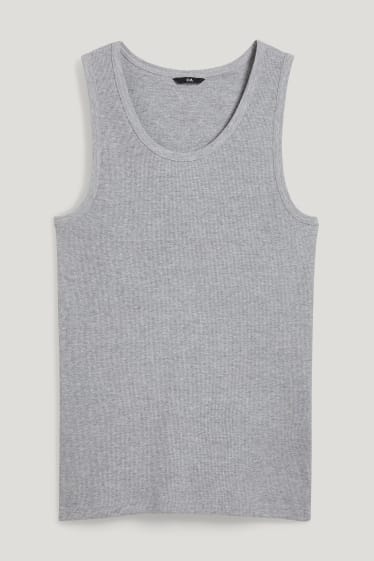 Herren - Tank Top - Doppelripp - grau