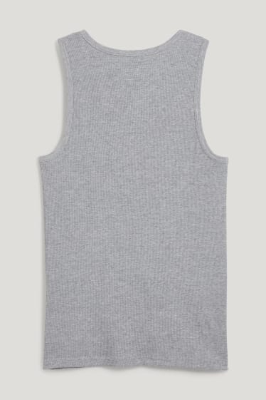 Herren - Tank Top - Doppelripp - grau