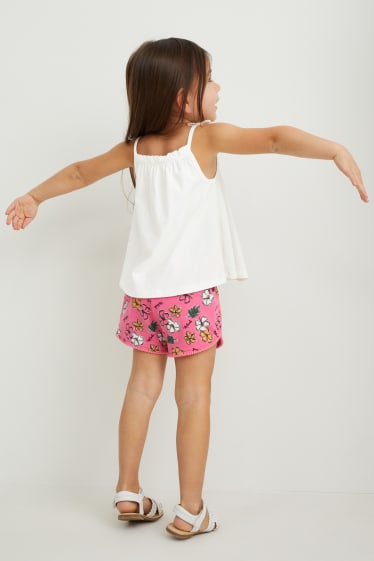 Toddler Girls - Minnie Mouse - set - topje en shorts - 2-delig - crème wit