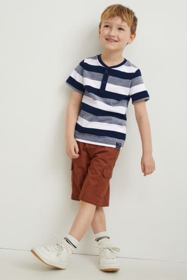 Toddler Boys - Tricou cu mânecă scurtă - cu dungi - albastru închis