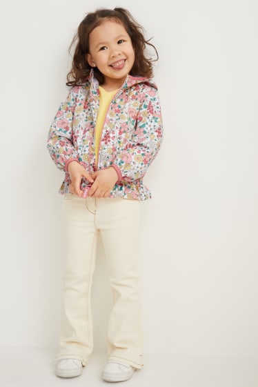 Filles - Veste à capuche - à fleurs - blanc
