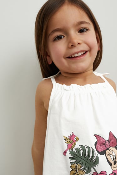 Toddler Girls - Minnie Mouse - set - topje en shorts - 2-delig - crème wit