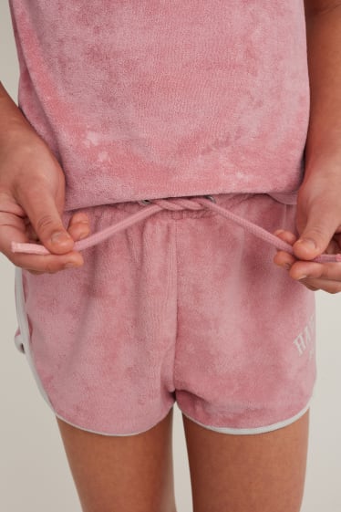 Kids Girls - Shorts van badstof - fuchsiarood