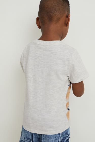 Mali chłopcy - Wielopak, 3 szt. - koszulka z krótkim rękawem - jasnoszary-melanż