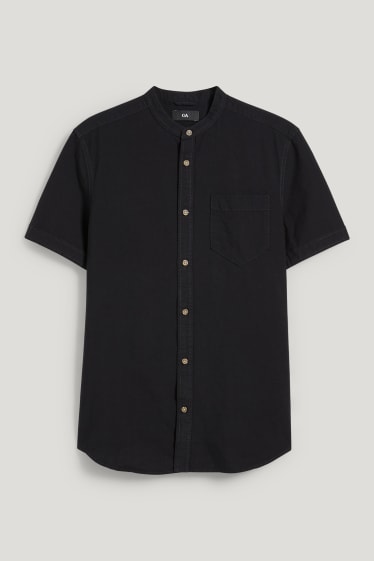 Clockhouse Boys - Hemd - Regular Fit - Stehkragen - schwarz
