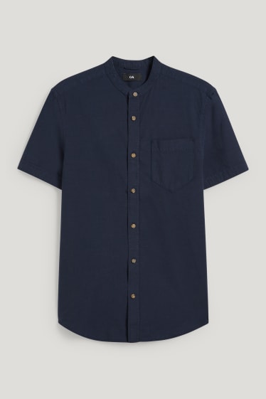 Clockhouse homme - Chemise - regular fit - encolure montante - bleu foncé