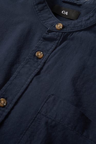 Clockhouse homme - Chemise - regular fit - encolure montante - bleu foncé