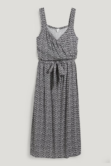 Femmes - Robe d’allaitement croisée - à motif - noir / blanc