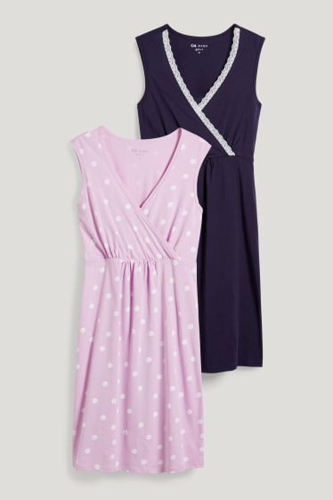 Women - Multipack of 2 - nursing nightdress - light violet